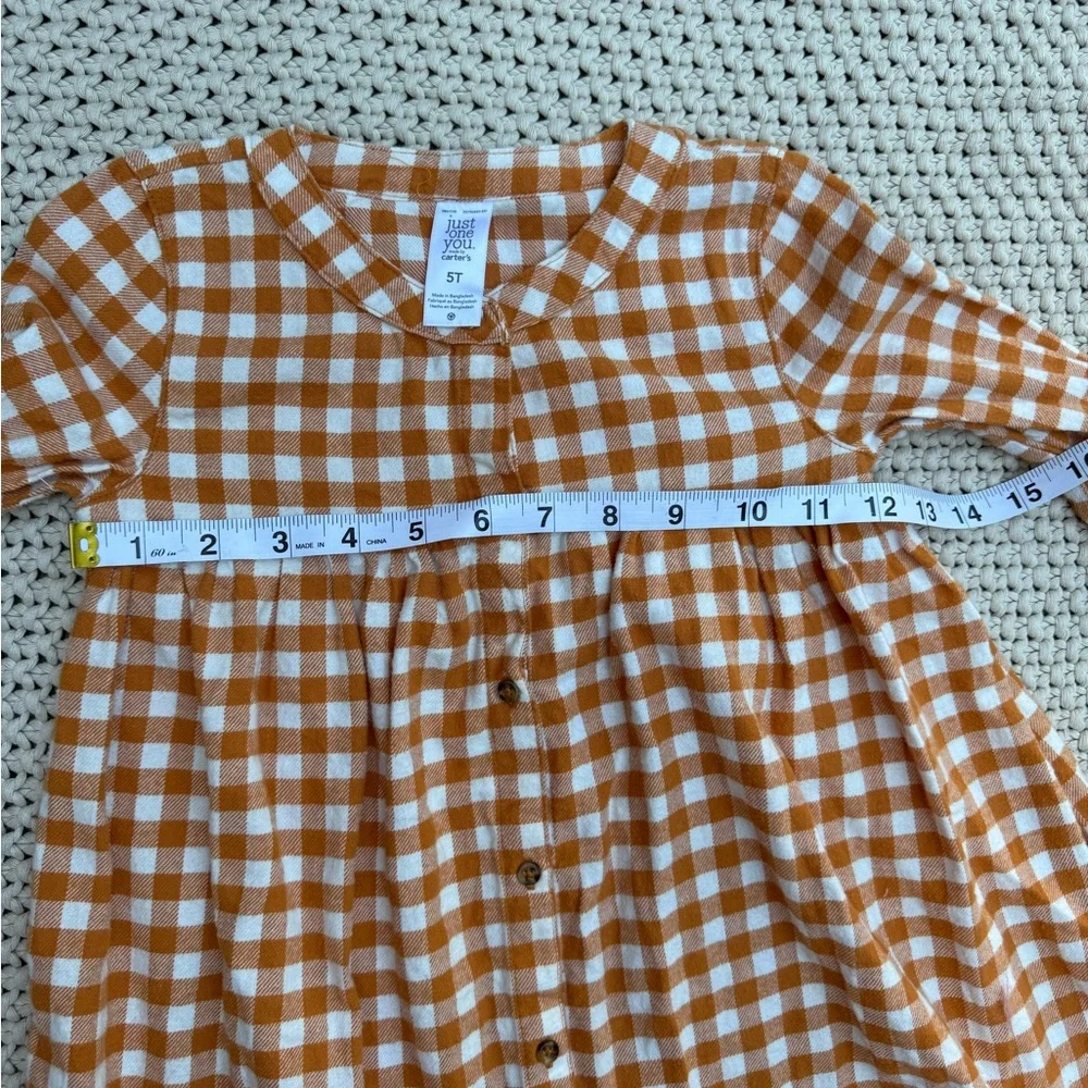 Carters 5T Long sleeve checkered tunic dress